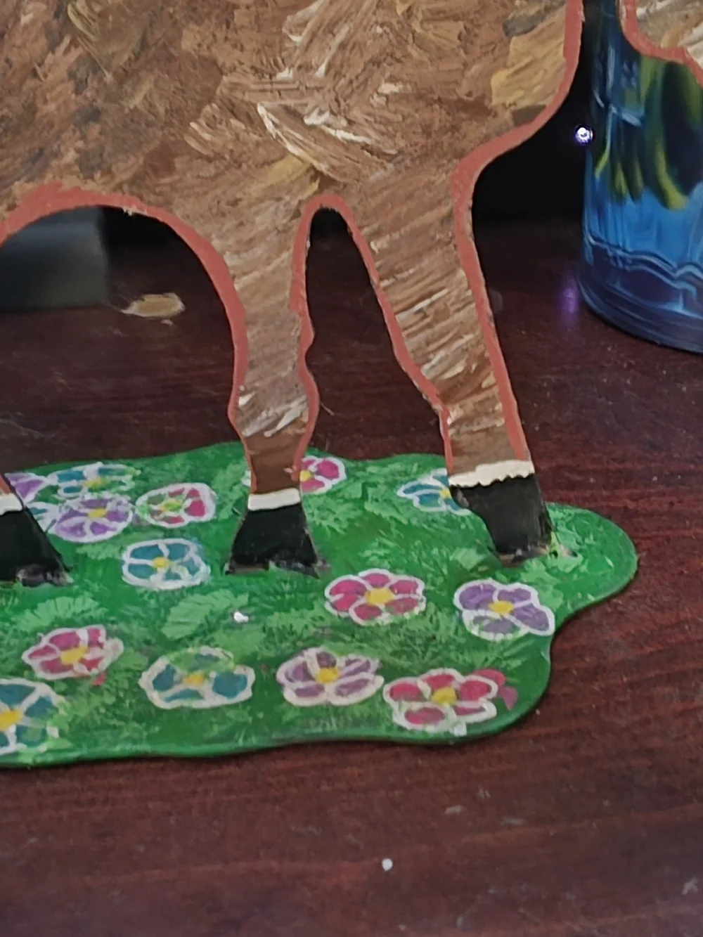 Hand-Painted Moose Candle Holder | One-of-a-Kind Rustic Woodland Decor
